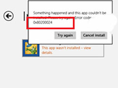 Win8应用商店下载安装应用错误0x80200024如何解决?