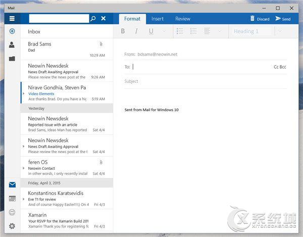 Win10 Build 10051泄漏：新邮件应用改头换面