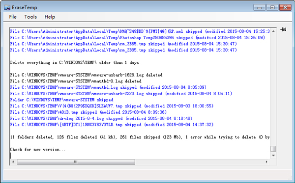 Erase Temp(垃圾清理工具) V3.5.3.0 绿色版