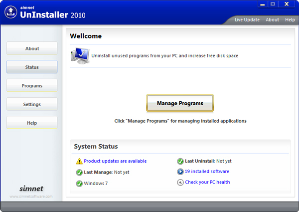 Simnet UnInstaller(应用程序管理器) V2.4.51 绿色版