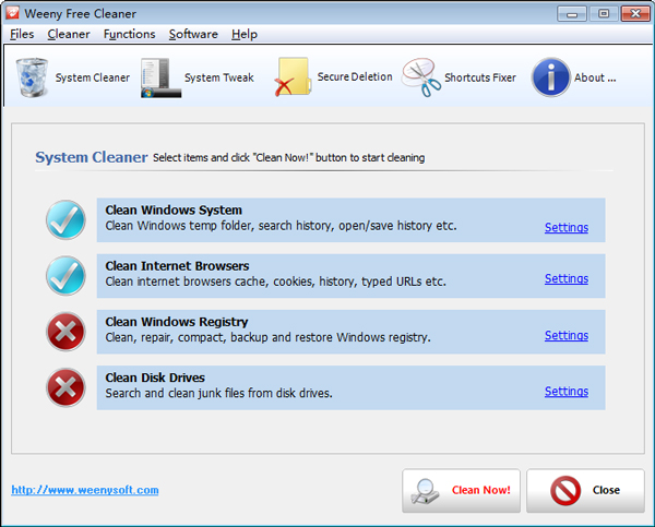 Weeny Free System Cleaner(系统清理软件) V1.5