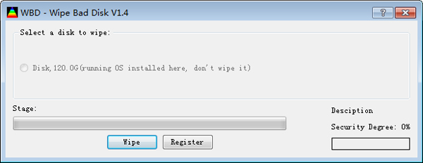 Wipe Bad Disk(磁盘坏道修复软件) V1.4 绿色版