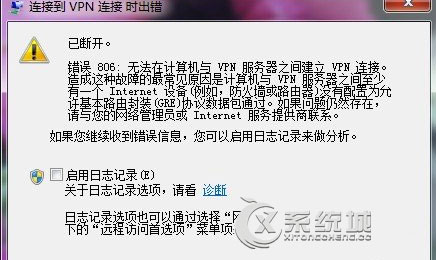 Win7连接VPN错误806的原因及解决方法