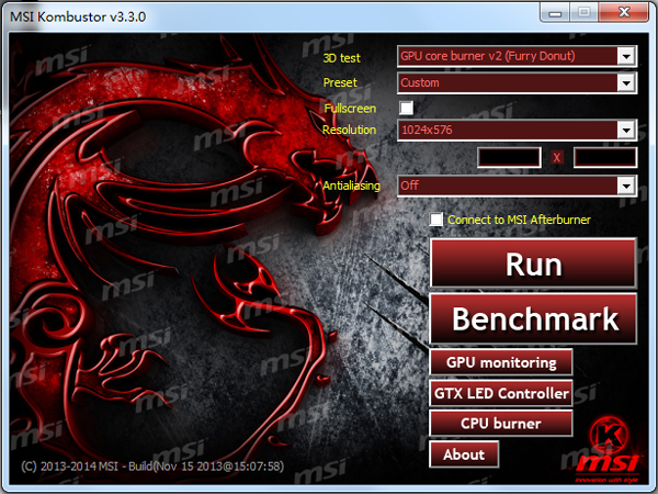 MSI Kombustor(微星显卡超频软件) V3.3.0