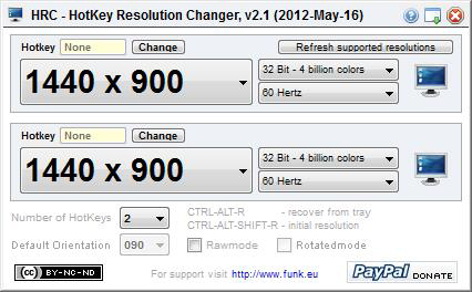 HotKey Resolution Changer(一键分辨率切换) V2.1