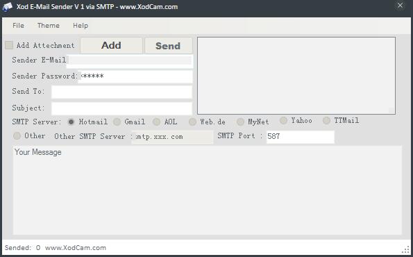 Xod E-Mail Sender(自动发邮件程序) V1.0 绿色版