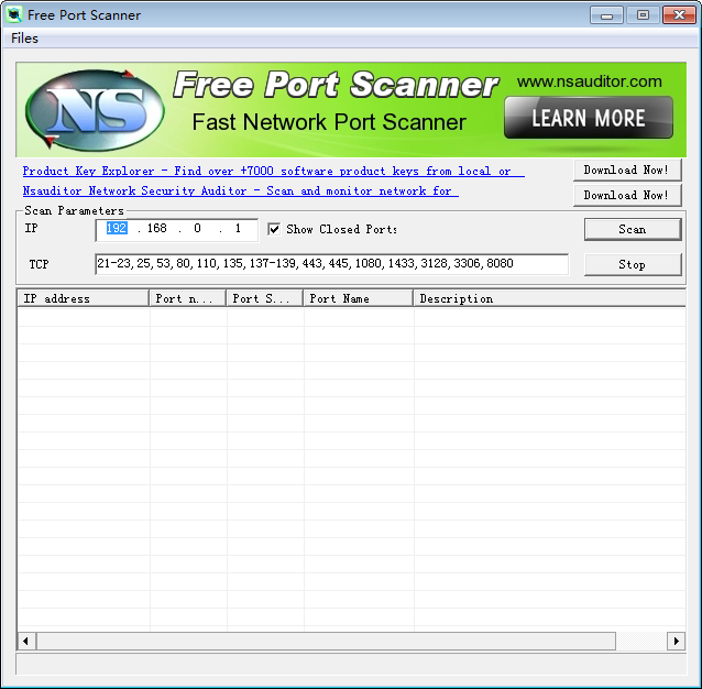 FreePortScanner(端口扫描工具) V3.4.5 英文安装版