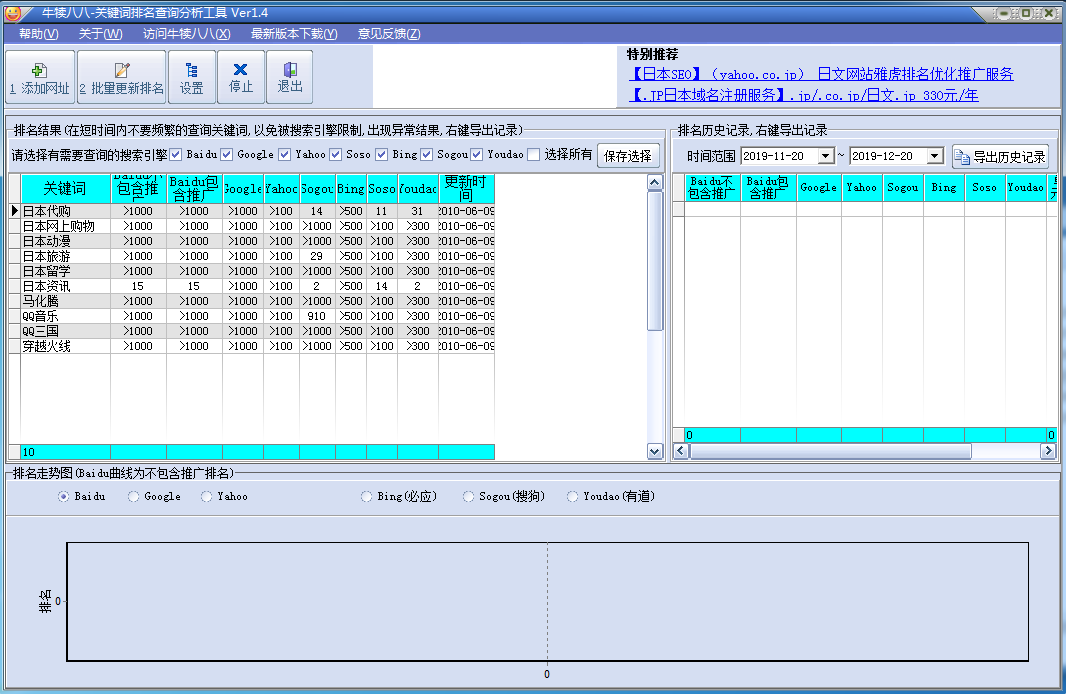 关键词排名查询分析工具 Ver1.4 绿色版