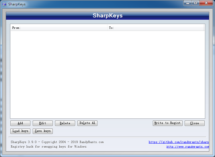 sharpkeys(键盘按键修改软件) V3.9.0.0 绿色版