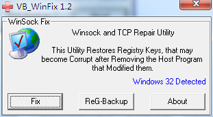 WinsockxpFix(TCP/IP修复工具) V1.2 绿色英文版