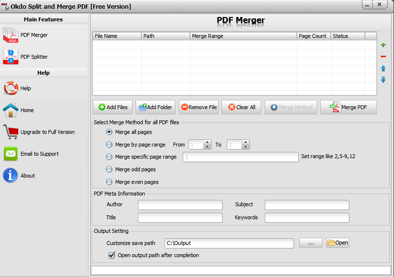 Okdo Split and Merge PDF(PDF拆分合并工具) V2.6 英文安装版