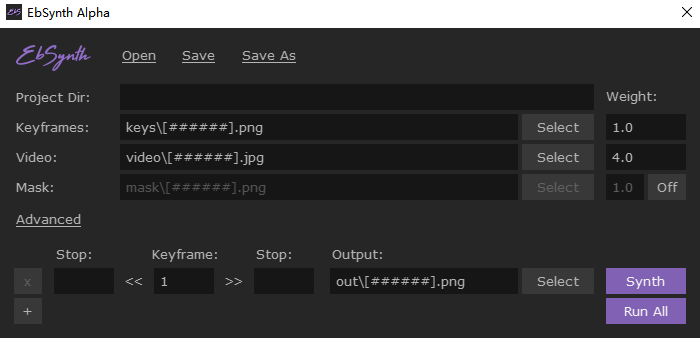 EbSynth Alpha(手绘特效动画制作软件) 1.0 绿色版