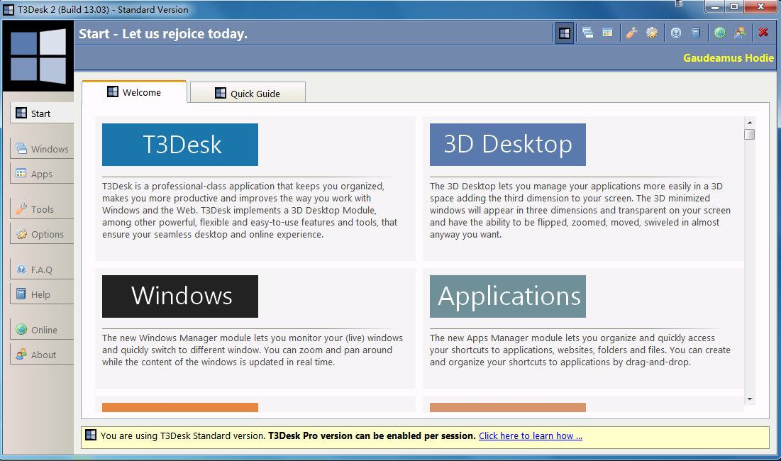 T3Desk(桌面应用程序窗口美化工具) V13.3.0.0 英文安装版