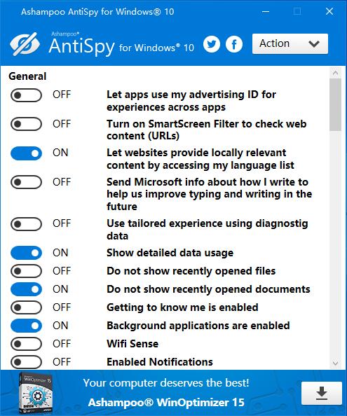 Ashampoo AntiSpy for Windows 10 V4.1.1 绿色英文版