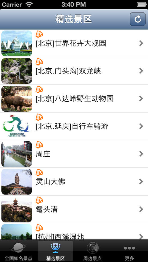 全国知名景点大全